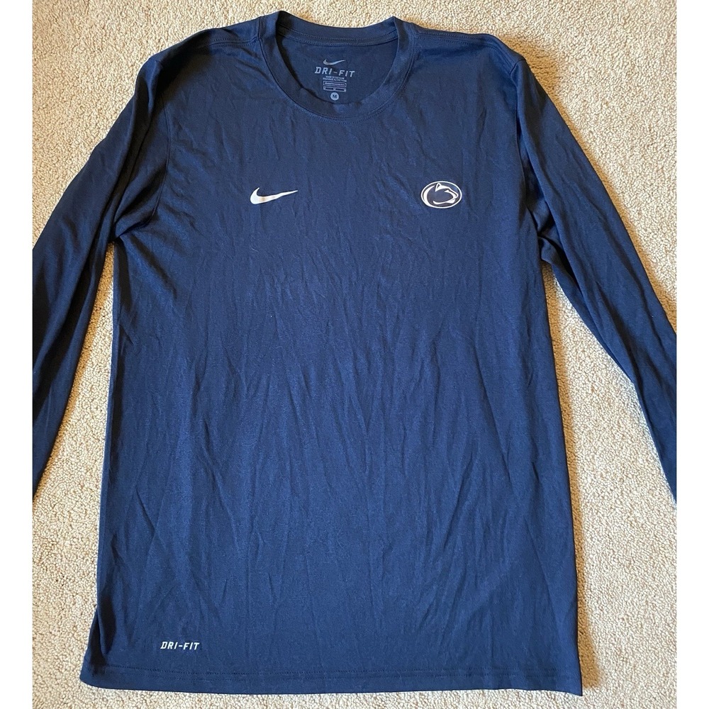 Nike Penn State Dri Fit T-shirt Men's M Blue Long Sleeve